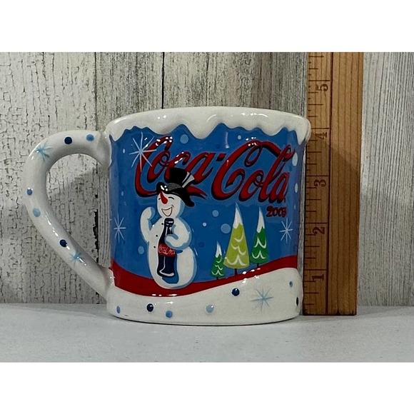 Coca Cola 2003 Snowman Embossed Coffee Cup Large Mug - Picture 4 of 7